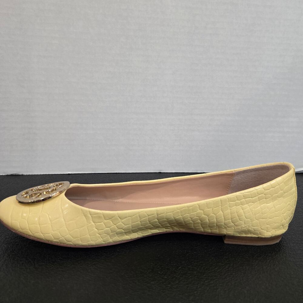 Nanette Lapore Haylie Ballet Flats Yellow Crocodile Embossed Sz 9.5M Officecore - Picture 12 of 12
